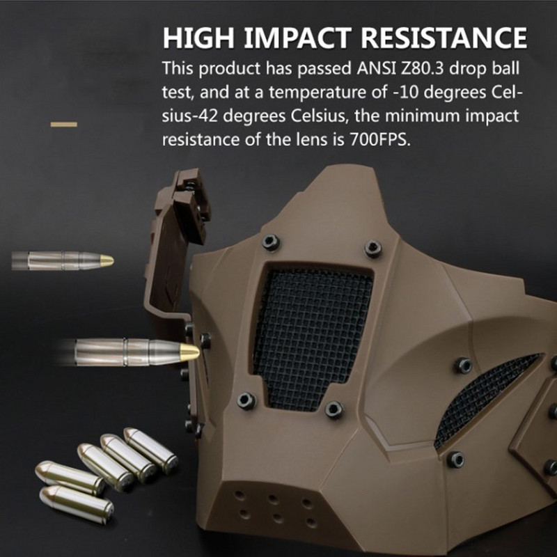 Airsofti mask pool nägu, meeste paintballi kaitsevarustus, näokaitse, löögikindel taktikaline mask Halloweeni cosplay jahiks