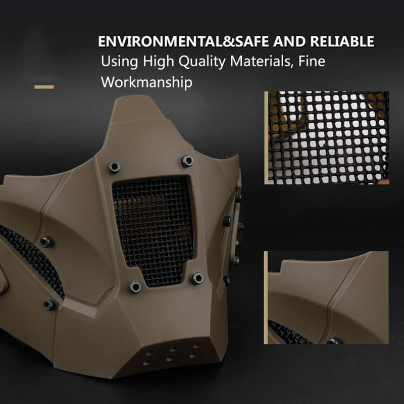 Airsofti mask pool nägu, meeste paintballi kaitsevarustus, näokaitse, löögikindel taktikaline mask Halloweeni cosplay jahiks