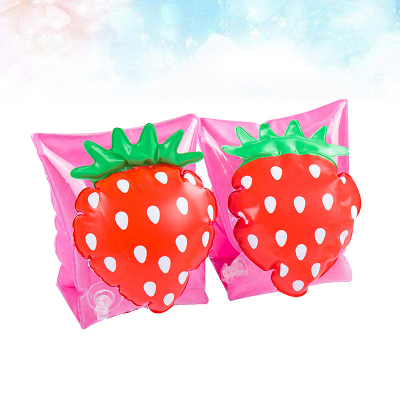 1 pora kūdikių plaukimo rankos žiedas, pripučiamas baseino saugos mokymas, plaukimo rankos plūduriuojantis žiedas vaikams (braškių)