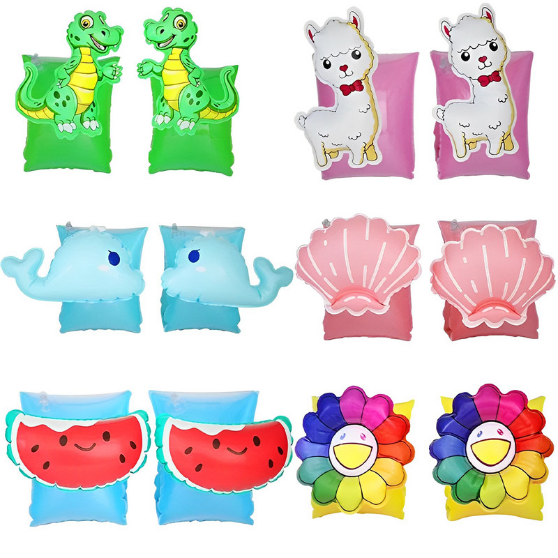 PVC Lengvas ir nešiojamas ginklų žiedas plaukimo entuziastams Stilingi vaikų plaukimo ginklų žiedai mėlyni arbūzai