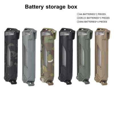 Portable Durable Battery Storage Container Box Waterproof Case For 2x CR123 4x AAA 2x AA Batteries Paintball Airsoft Accessories