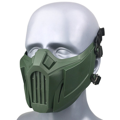 zlangsports taktička Airsoft maska s pola lica, podesive CS kosplay vojne maske za Noć vještica