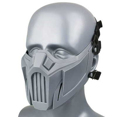 zlangsports taktička Airsoft maska s pola lica, podesive CS kosplay vojne maske za Noć vještica