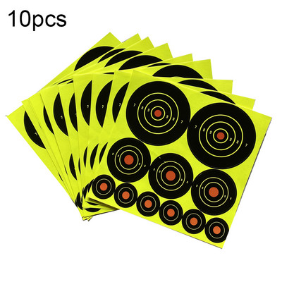 10 листа Shooting Target Splash Stickers Самозалепващи реактивност Firing Shoot Target Aim Patches Ловни аксесоари