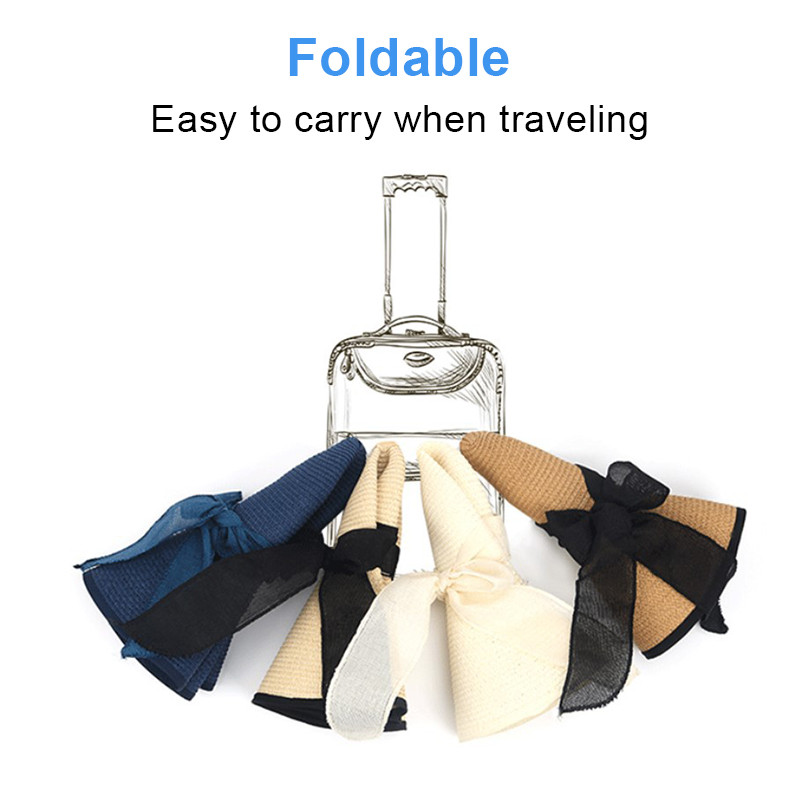 Γυναικεία Ψάθινο καπέλο καλοκαιρινού ταξιδιού στην παραλία Κορεάτικο Μεγάλο Καπέλο Παραθαλάσσιας Γείσος Αντηλιακό αντηλιακό, Πτυσσόμενο Μόδα, Μεγάλο Δροσερό Καπέλο