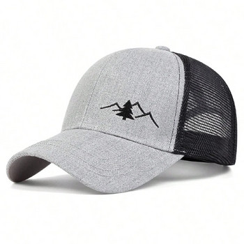 Unisex Casual καπέλο μπέιζμπολ Αθλητικό καπέλο Snapback Κέντημα βουνού Καπέλα χιπ χοπ Καλοκαιρινό αναπνεύσιμο διχτυωτό καπέλο Gorras