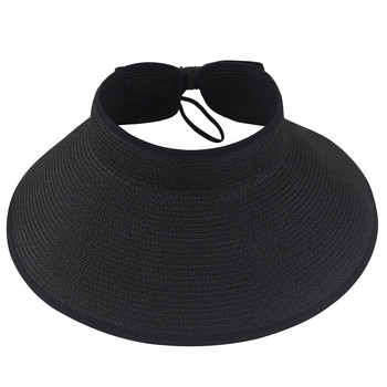 2023 Νέα γυναικεία αλεξήλια με πλατύ χείλος Ψάθινο καπέλο καλοκαιρινό πτυσσόμενο συσκευασμένο καπάκι προστασίας από υπεριώδη ακτινοβολία για καπό ταξιδιού στην παραλία