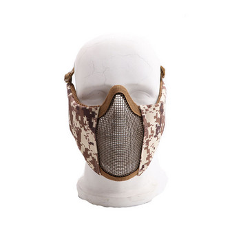 Airsoft Face Mask With Ear Mesh Face Breathable Mouth Mask Tactical Paintball Softair Προστατευτική Μάσκα Σκοποβολής Εξοπλισμός κυνηγιού