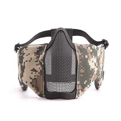 Airsoft näomask kõrvavõrguga Näo hingav suumask Taktikaline paintball Softair kaitsemask laskejahivarustus