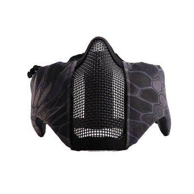 Airsoft näomask kõrvavõrguga Näo hingav suumask Taktikaline paintball Softair kaitsemask laskejahivarustus