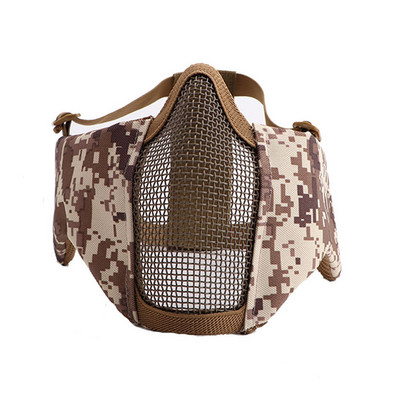 Airsoft näomask kõrvavõrguga Näo hingav suumask Taktikaline paintball Softair kaitsemask laskejahivarustus