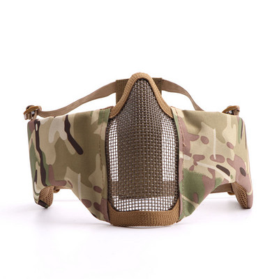 Airsoft näomask kõrvavõrguga Näo hingav suumask Taktikaline paintball Softair kaitsemask laskejahivarustus