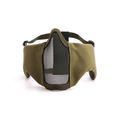 Airsoft näomask kõrvavõrguga Näo hingav suumask Taktikaline paintball Softair kaitsemask laskejahivarustus