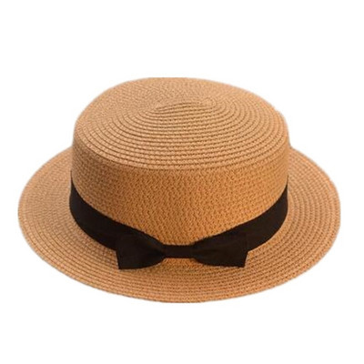 Nyári kalapok nőknek Sun Hat Beach Női Divatos Lapos Brom Bowknot Panama Lady Alkalmi napozósapkák Női Szalmakalap