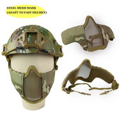 Tactical STEEL MESH MASK ΠΡΟΣΑΡΜΟΖΕΤΑΙ ΣΕ ΓΡΗΓΟΡΟ ΚΡΑΝΟΣ Κυνήγι Σκοποβολή Στρατιωτικές μάσκες μισού προσώπου