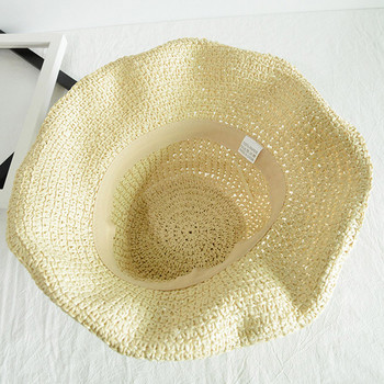 Шапка за слънце за жени Summer Beach Hat fashiona Lafite Straw Hat travel слънцезащитен крем многофункционална сгъваема сламена дамска шапка с козирка