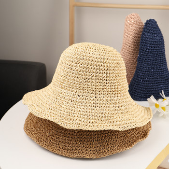 Καπέλο ηλίου για γυναίκες Καλοκαιρινό καπέλο παραλίας fashiona Lafite Ψάθινο καπέλο ταξιδιωτικό αντηλιακό πολυλειτουργικό πτυσσόμενο ψάθινο γυναικείο καπέλο αντηλιακού