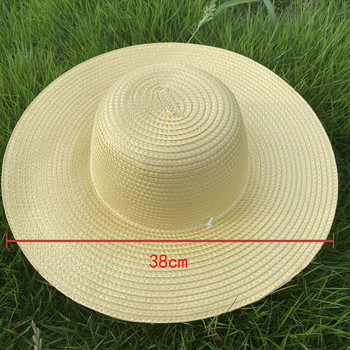 Лятна слънчева шапка за мъже и жени Фермери Сламена шапка Сенник Шапка с голяма сламена шапка Слънцезащитна мода
