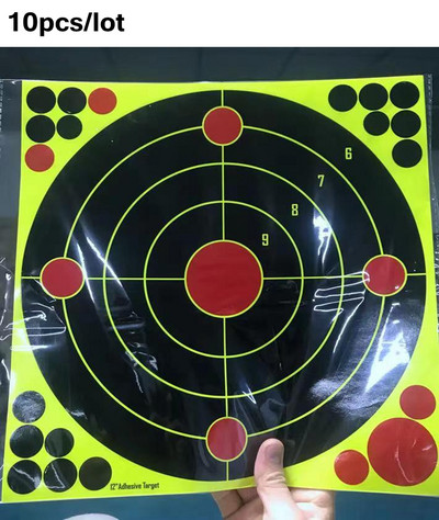 10 tk 12-tolline treeningpaber taktikaline paintballi fluorestsentskleebis laskmiseks jahimärgipaber Paitball