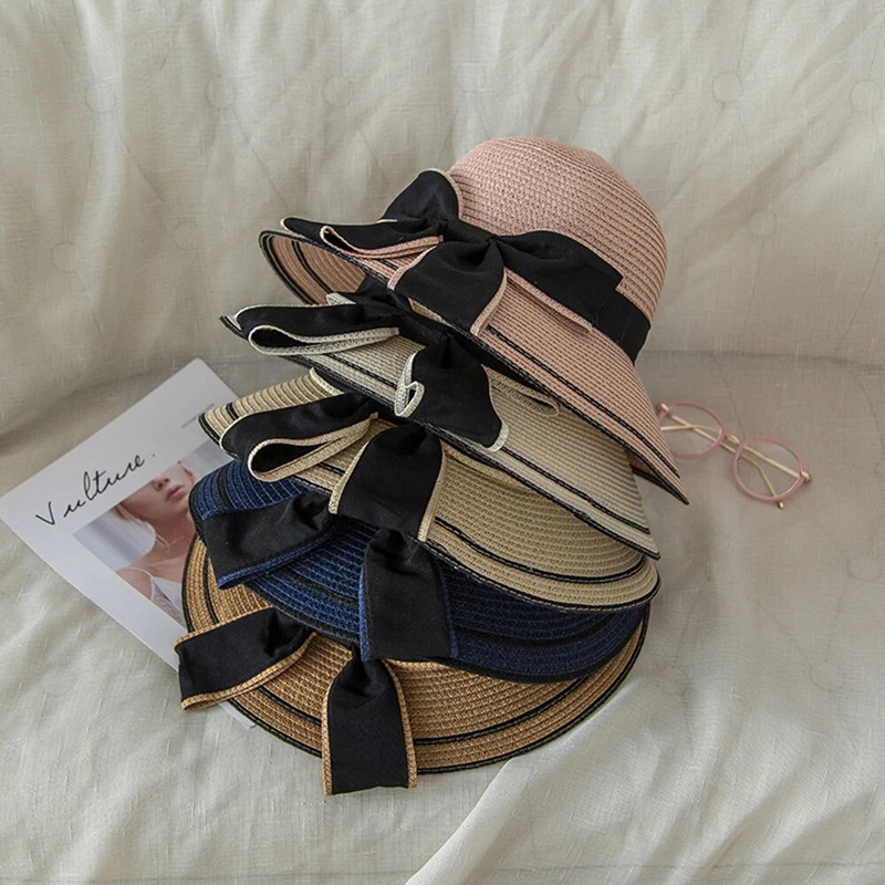 Pavasara un vasaras austa salmu cepure sieviešu daudzpusīga pludmales liela mala priekšgala saules aizsargcepure Noble stila saules aizsargcepure