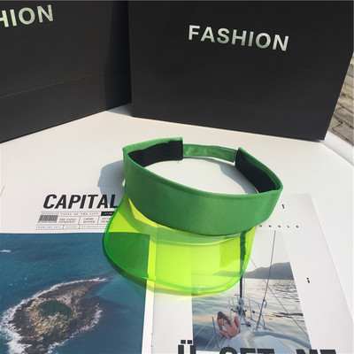 2022 Anti-UV Διαφανές Κενό Καλοκαιρινό Καπέλο Ήλιου Πλαστικό PVC Γυναικεία Μόδα Καπέλα προσωπίδας Αθλητισμού Ποδηλάτου εξωτερικού χώρου