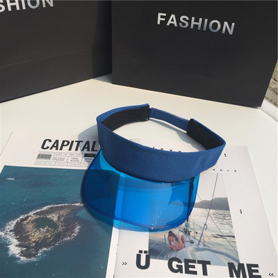 2022 Anti-UV Διαφανές Κενό Καλοκαιρινό Καπέλο Ήλιου Πλαστικό PVC Γυναικεία Μόδα Καπέλα προσωπίδας Αθλητισμού Ποδηλάτου εξωτερικού χώρου