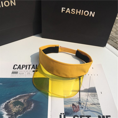 2022 Anti-UV Διαφανές Κενό Καλοκαιρινό Καπέλο Ήλιου Πλαστικό PVC Γυναικεία Μόδα Καπέλα προσωπίδας Αθλητισμού Ποδηλάτου εξωτερικού χώρου