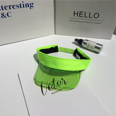 2022 Anti-UV Διαφανές Κενό Καλοκαιρινό Καπέλο Ήλιου Πλαστικό PVC Γυναικεία Μόδα Καπέλα προσωπίδας Αθλητισμού Ποδηλάτου εξωτερικού χώρου