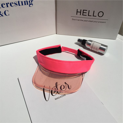 2022 Anti-UV Διαφανές Κενό Καλοκαιρινό Καπέλο Ήλιου Πλαστικό PVC Γυναικεία Μόδα Καπέλα προσωπίδας Αθλητισμού Ποδηλάτου εξωτερικού χώρου