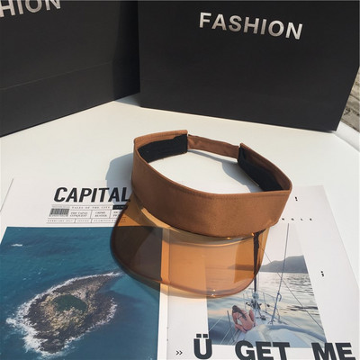 2022 Anti-UV Διαφανές Κενό Καλοκαιρινό Καπέλο Ήλιου Πλαστικό PVC Γυναικεία Μόδα Καπέλα προσωπίδας Αθλητισμού Ποδηλάτου εξωτερικού χώρου