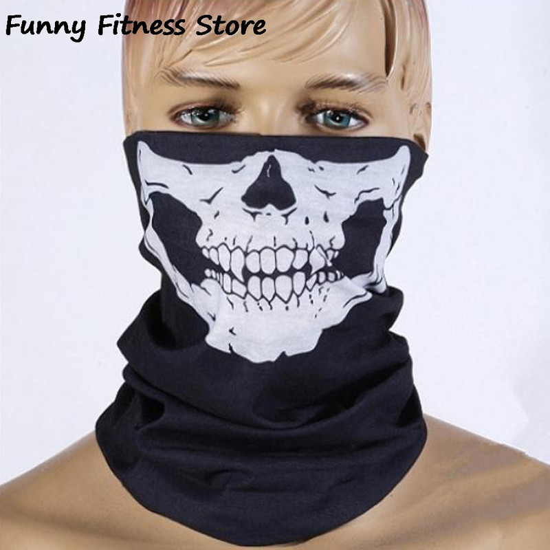 3D Skull Print Jalgrattamask kedra Balaclava Õues Matkamine Telkimine Kalastamine Suu kate Peakatted Jalgratas Sport Maagiline Sall Lahe