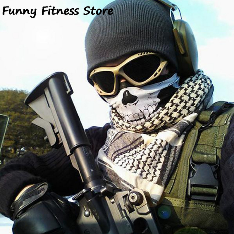 3D Skull Print Jalgrattamask kedra Balaclava Õues Matkamine Telkimine Kalastamine Suu kate Peakatted Jalgratas Sport Maagiline Sall Lahe