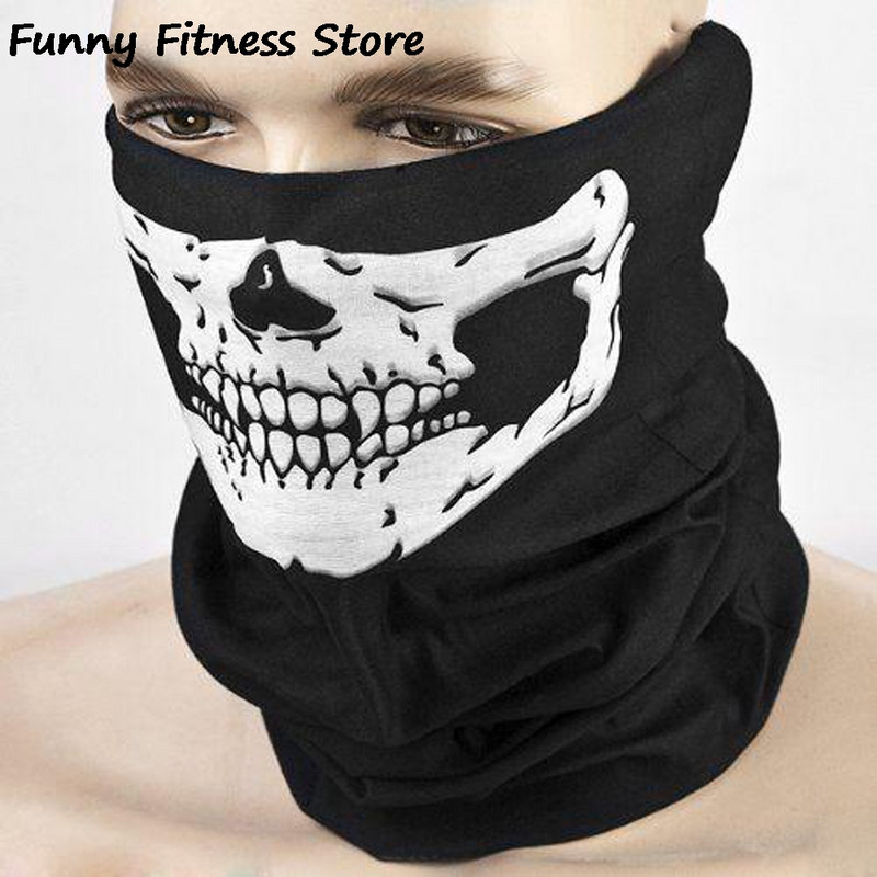 3D Skull Print Jalgrattamask kedra Balaclava Õues Matkamine Telkimine Kalastamine Suu kate Peakatted Jalgratas Sport Maagiline Sall Lahe