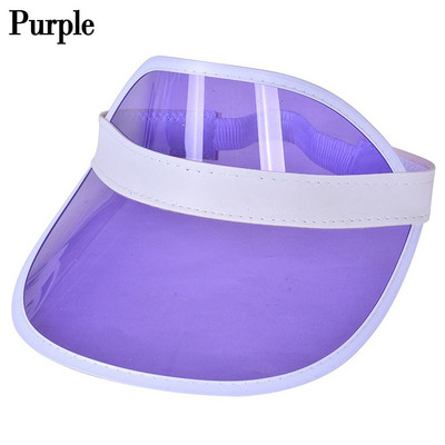 Vasaras anti-UV sieviešu vīriešu beisbola cepure caurspīdīga tukša augšdaļa no plastmasas PVC saulessarga cepure velosipēda saules cepure sporta aksesuāri