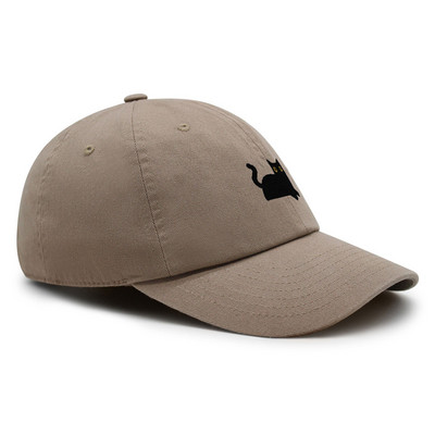 Μαύρη γάτα Κέντημα Dad Hat Cat Mom Premium Baseball Καπέλο Βαμβακερό Ρυθμιζόμενο Καπέλο Trucker