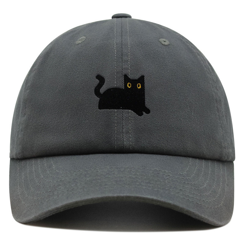 Μαύρη γάτα Κέντημα Dad Hat Cat Mom Premium Baseball Καπέλο Βαμβακερό Ρυθμιζόμενο Καπέλο Trucker