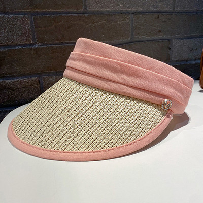 Naiste mood tühi õlgkübar reisimiseks rannas päikesevari päikesevari Kokkupandav kruiisivisiiri müts naistele