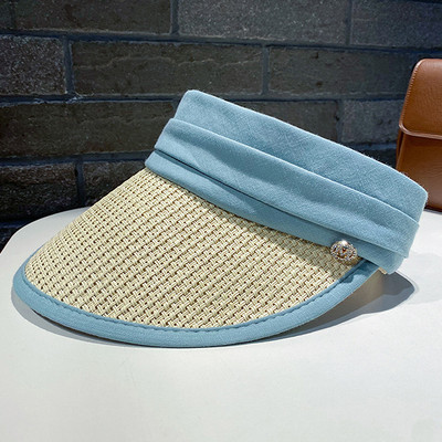 Naiste mood tühi õlgkübar reisimiseks rannas päikesevari päikesevari Kokkupandav kruiisivisiiri müts naistele