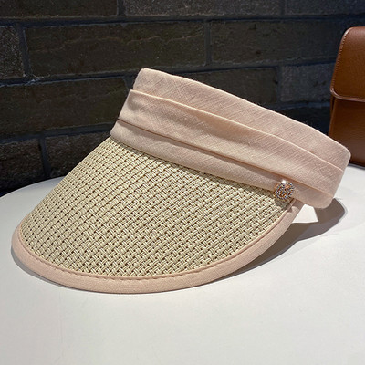 Naiste mood tühi õlgkübar reisimiseks rannas päikesevari päikesevari Kokkupandav kruiisivisiiri müts naistele