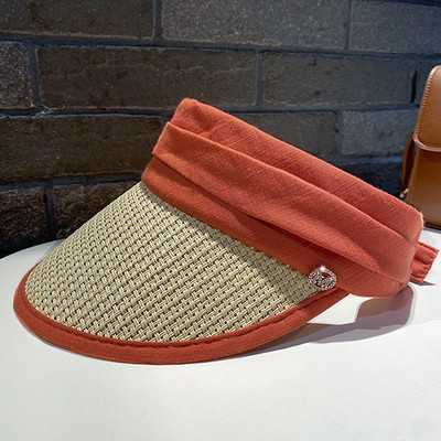 Naiste mood tühi õlgkübar reisimiseks rannas päikesevari päikesevari Kokkupandav kruiisivisiiri müts naistele