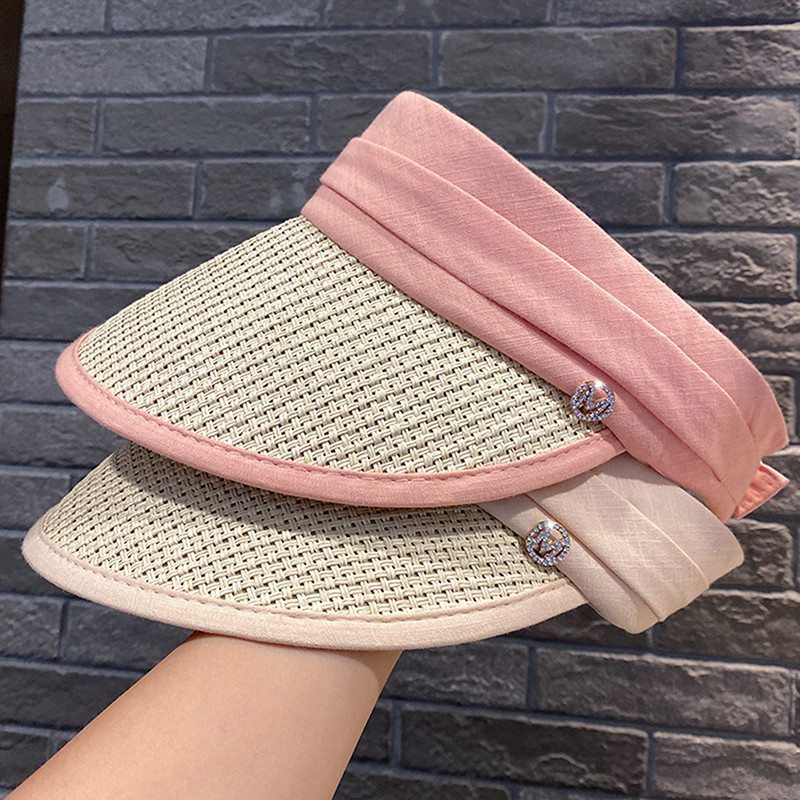 Naiste mood tühi õlgkübar reisimiseks rannas päikesevari päikesevari Kokkupandav kruiisivisiiri müts naistele