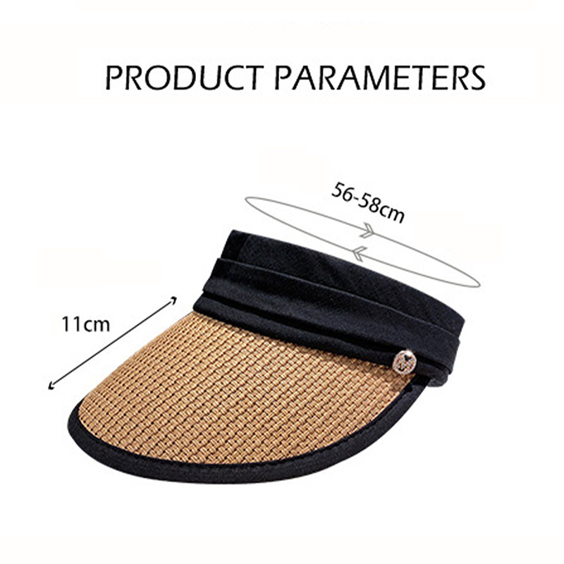 Naiste mood tühi õlgkübar reisimiseks rannas päikesevari päikesevari Kokkupandav kruiisivisiiri müts naistele