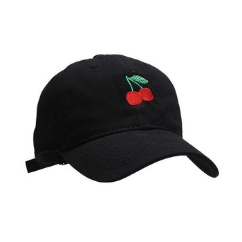 Памучна бродерия с черешови плодове Casquette Baseball Cap Adjustable Snapback Шапки за мъже и жени 37