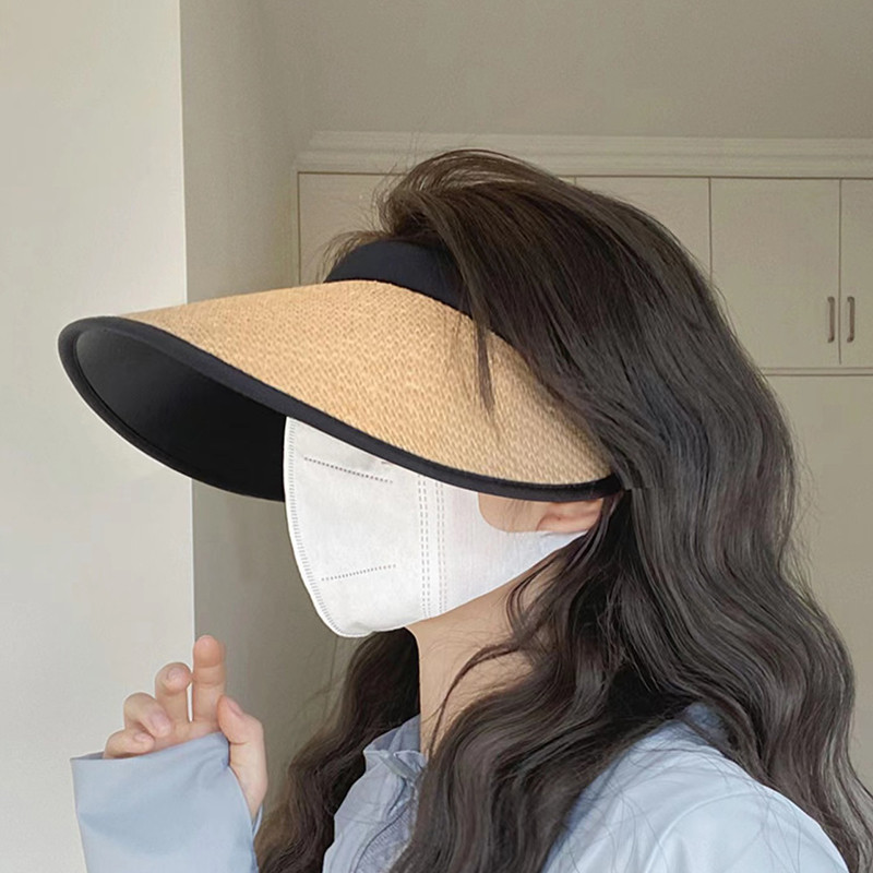 1kom novih ženskih ljetnih šešira sa šilterima Šešir od sunca Široki i veliki obodi Šeširi za plažu Kape za plažu s UV zaštitom Šešir od rafije