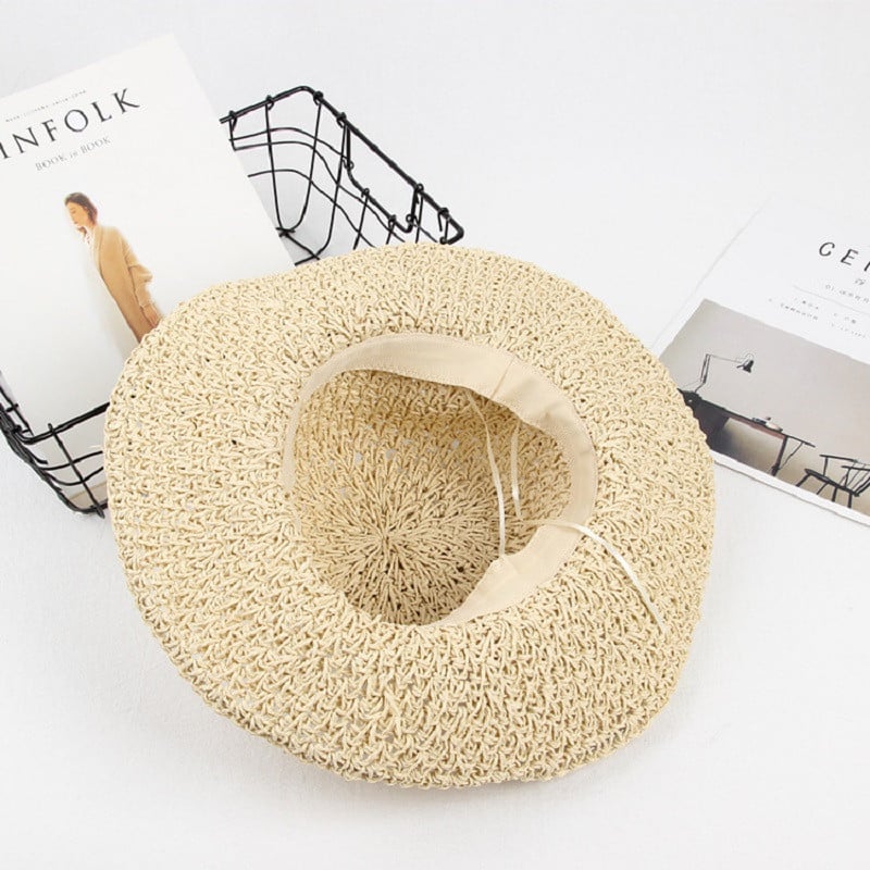 Panama müts Lihtne kokkupandav laia äärega diskett tüdrukutele õlgkübar päikesekübar Ranna naiste suvemüts UV-kaitsega reisimüts Naiste müts 2020