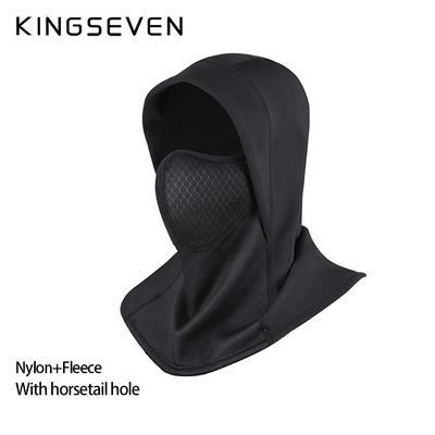 KINGSEVEN Ziemas silta riteņbraukšanas maska polāra flīsa motocikla izjādes ķiveres uzlikas āra sportam, vēja necaurlaidīgai slēpošanas maskai, šalles balaclava