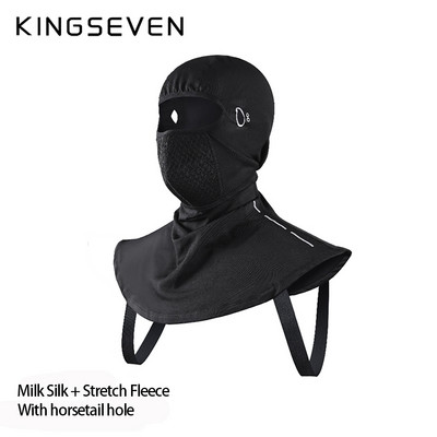 KINGSEVEN Ziemas silta riteņbraukšanas maska polāra flīsa motocikla izjādes ķiveres uzlikas āra sportam, vēja necaurlaidīgai slēpošanas maskai, šalles balaclava