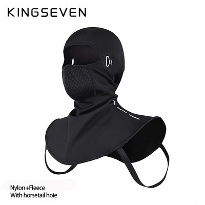 KINGSEVEN Ziemas silta riteņbraukšanas maska polāra flīsa motocikla izjādes ķiveres uzlikas āra sportam, vēja necaurlaidīgai slēpošanas maskai, šalles balaclava