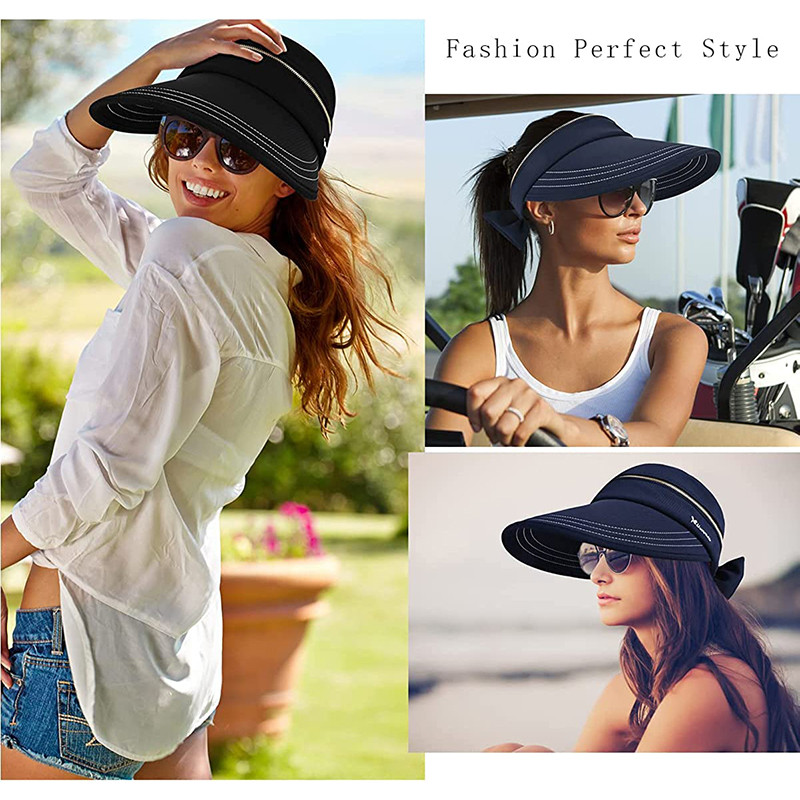 Naiste päikesekübarad UV-kaitsega laia äärega 2-ühes lukuga suvine rannamüts Naiste pakitav golfimüts