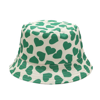 Καπέλο Unisex Fashion Heart Bucket Summer Fisherman Cap για Άνδρες Γυναίκες Έφηβοι Καμουφλάζ για εξωτερικούς χώρους Summer Fisherman Caps Ricard